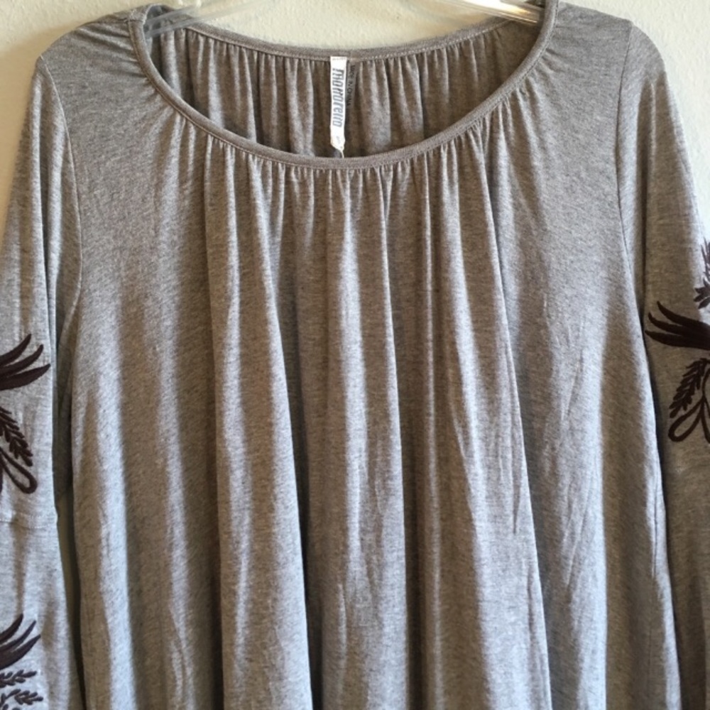 Oversized Swing Blouse Long Sleeve Top Embroidered - Picture 3 of 9